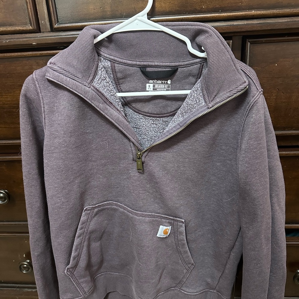 Carhartt purple quarter-zip sweatshirt
